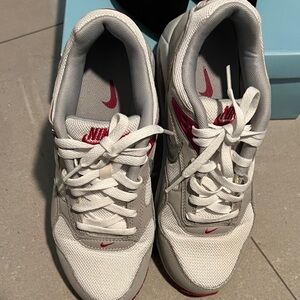 Nike Women's Gray and Red Sneakers